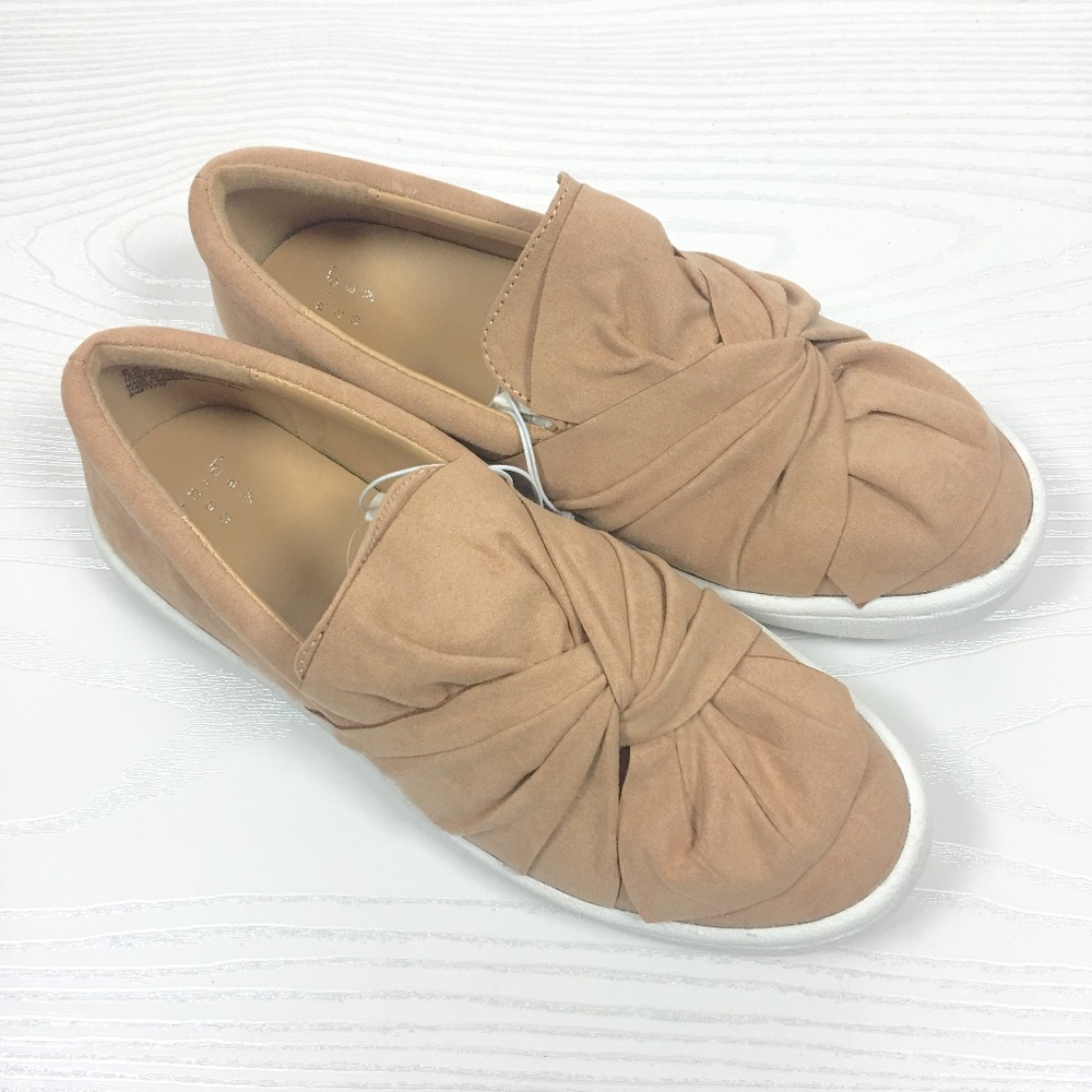 Allory Slip-On Knot Bow Sneakers Suede Pale Blush - Picture 5 of 6